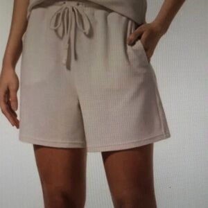 Women's Casual Drawstring Shorts - Cream